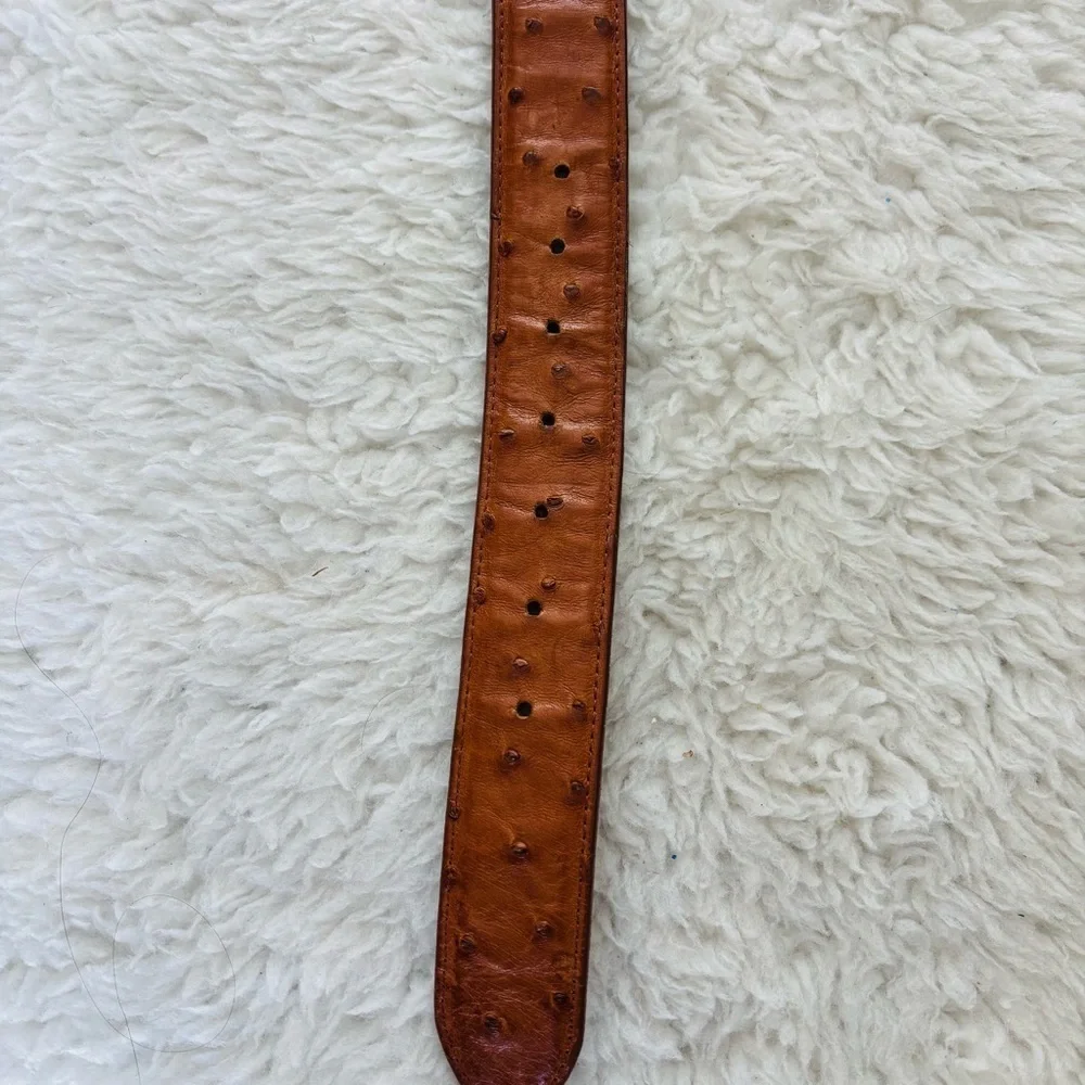 Black Jack Genuine Ostrich Skin Leather Tan Leather Men's Belt 42